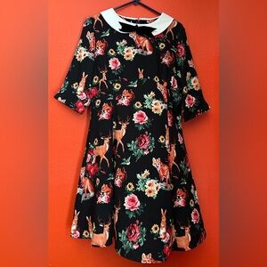 Hell Bunny Woodland Creatures Mini Dress